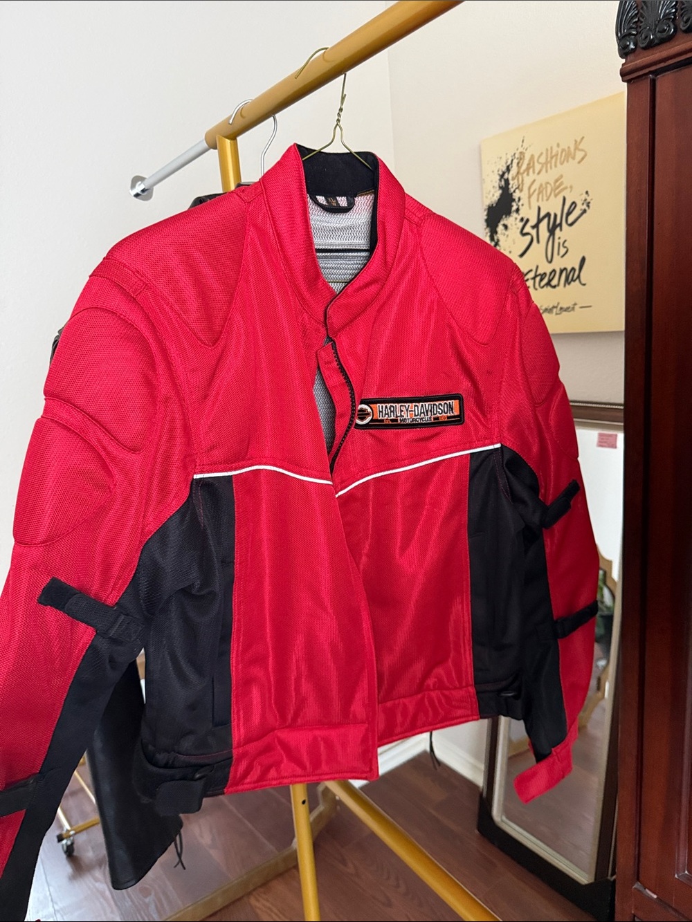 Harley-Davidson Red and Black Riding Jacket with Logo Patch